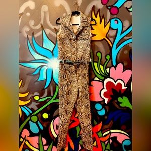 Snakeskin two piece denim outfit vintage